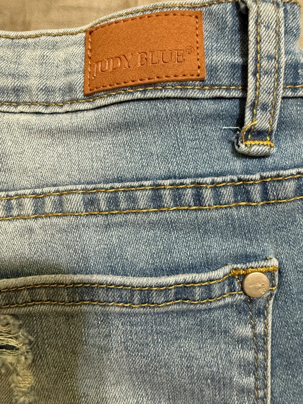 Judy Blue Light Blue Pearl-Embellished Skinny Jeans